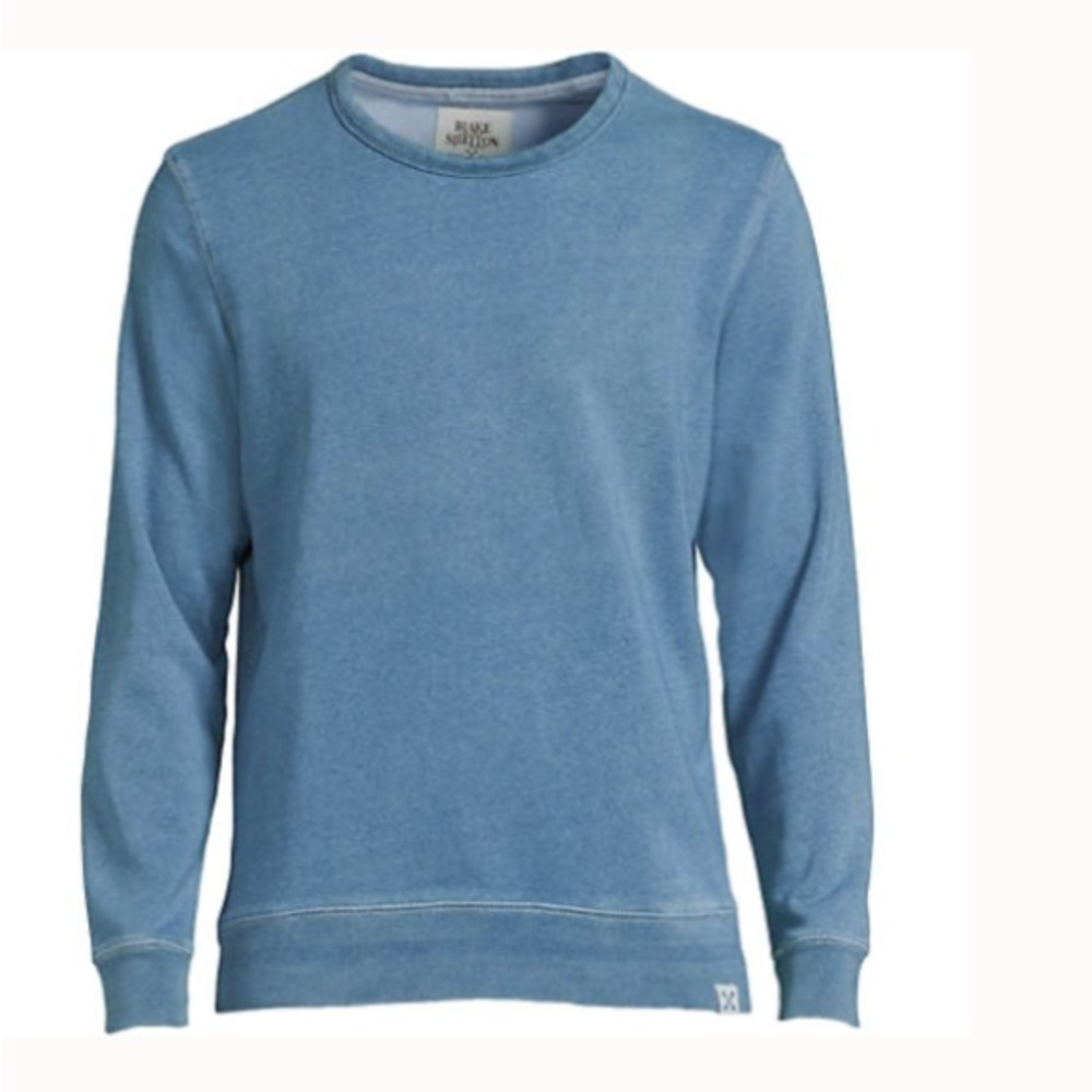 LANDSEND Men's Tall Serious Sweats Garment Dye 87% Cotton Crewneck Sweatshirt